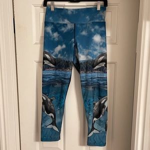 WERKSHOP whale print leggings, size M